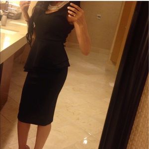 Scuba material peplum midi dress from misguided