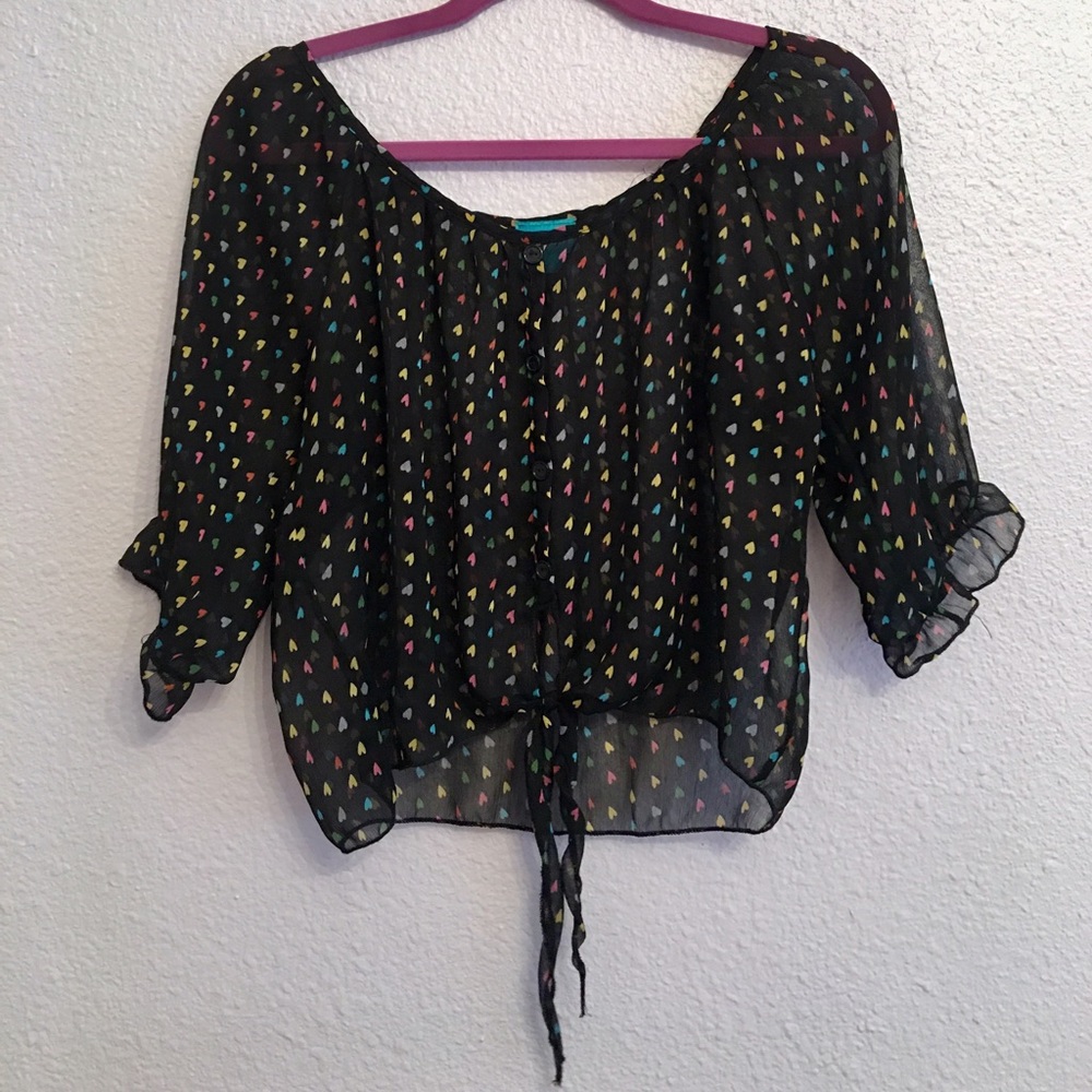!!!SALE!!!  Adorable Sheer Top w/Hearts