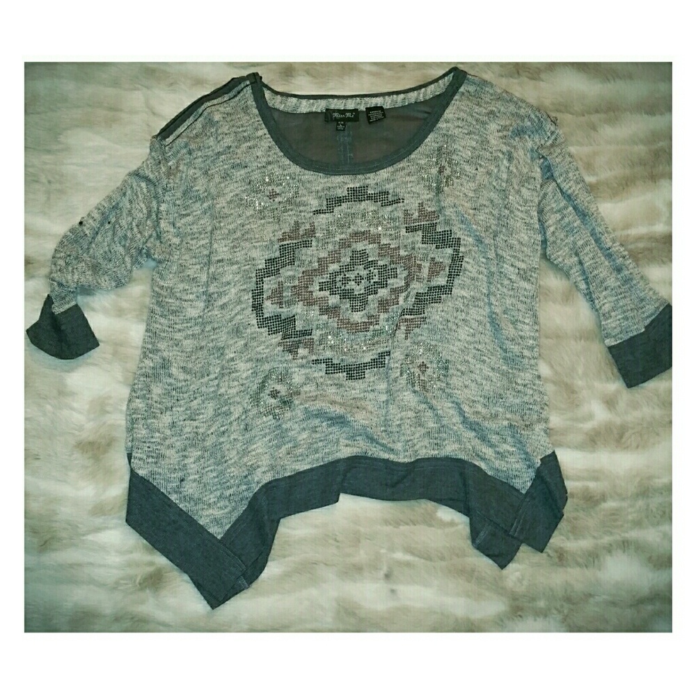 Like new Miss Me sheer back boho top