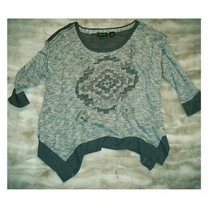 Like new Miss Me sheer back boho top