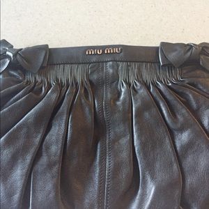 Miu Miu Grey Leather Clutch