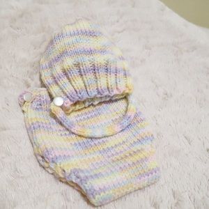 "Bubble Gum Ice Cream" hand-knitted baby set.