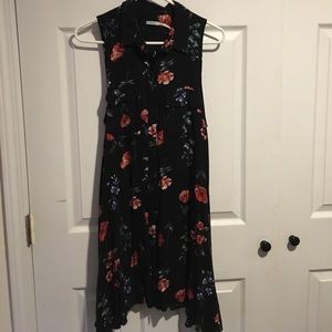 Kimchi blue black floral button up dress
