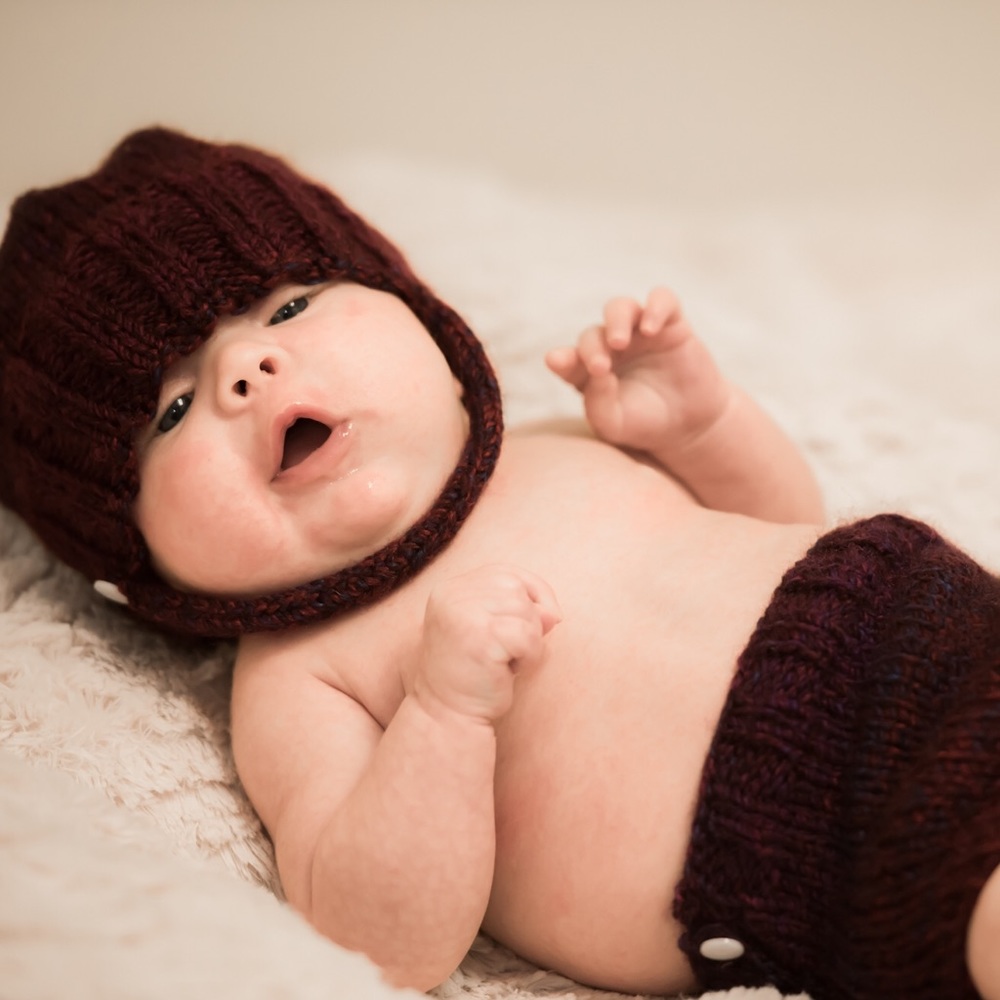 "Winter Bundle" hand-knitted baby set.