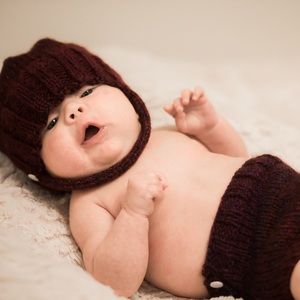 "Winter Bundle" hand-knitted baby set.