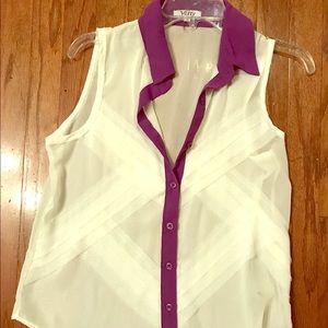 A sheer sleeveless shirt