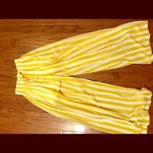 Yellow and white strip pants PRICE REDUCED