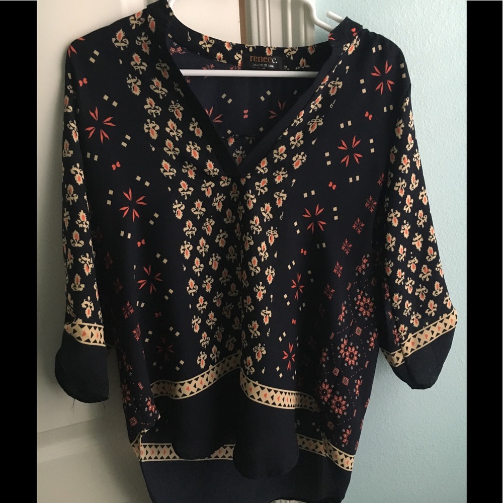 Patterned Chiffon Top