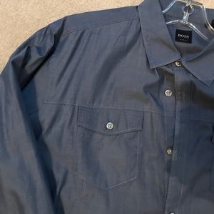 Hugo Boss Long Sleeve Blue Slim Fit shirt XL