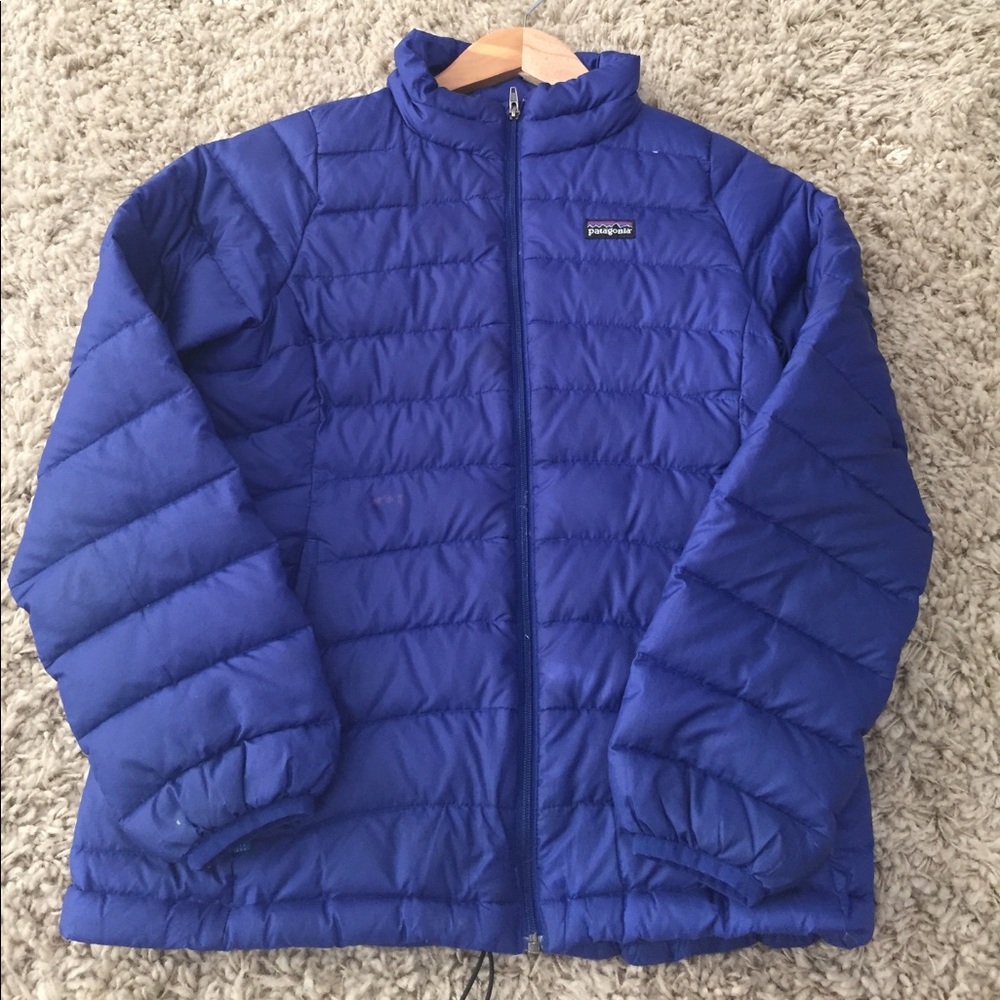 Patagonia, royal blue, medium weight kids coat