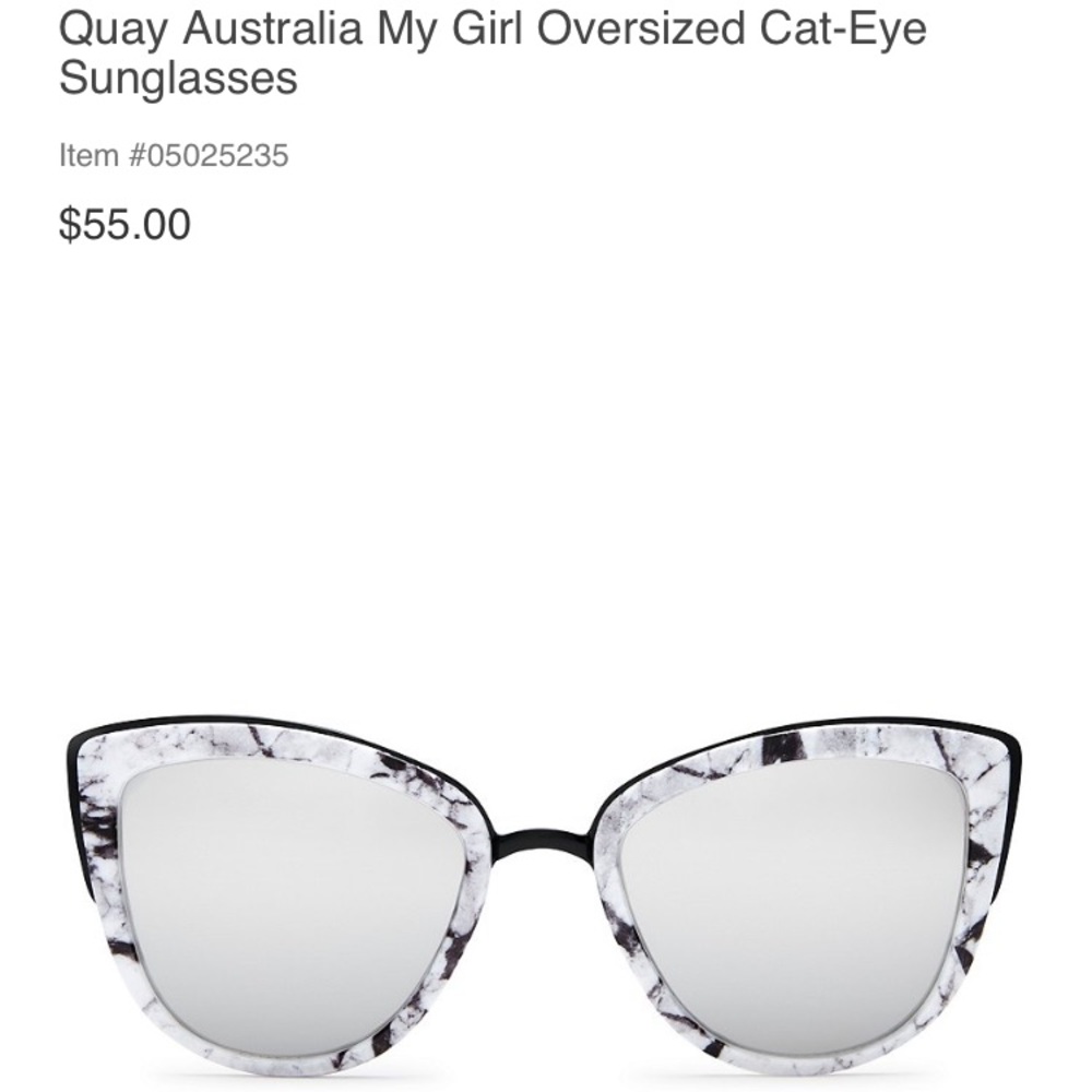 NWOT!! Quay 'My Girl' marble mirror sunglasses