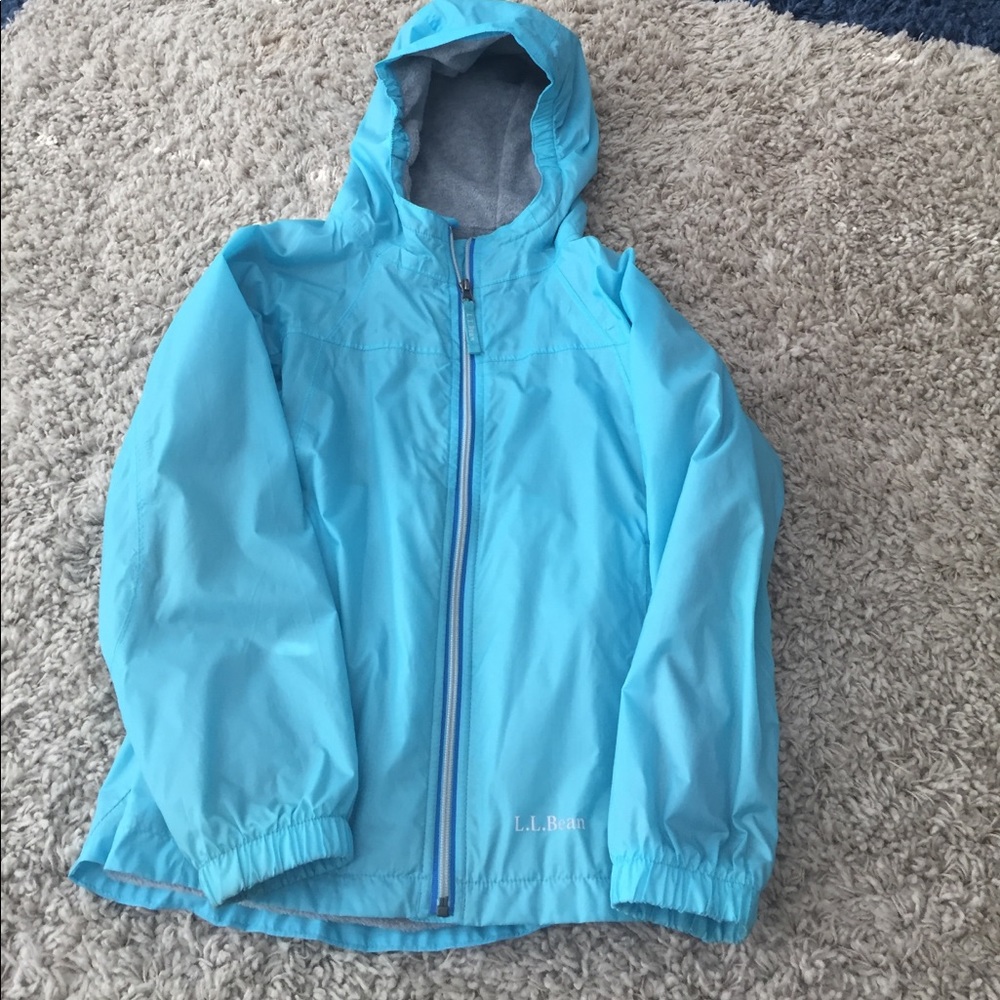 L.L. Bean fleece-lined kids rain coat