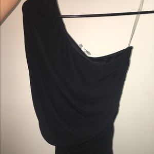 Black stretchy one shoulder top