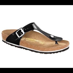 👣Birkenstocks: Patent Black Gizeh style👣