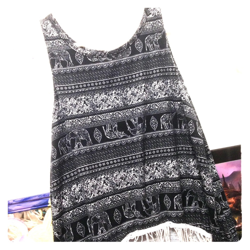Black and White hippie top
