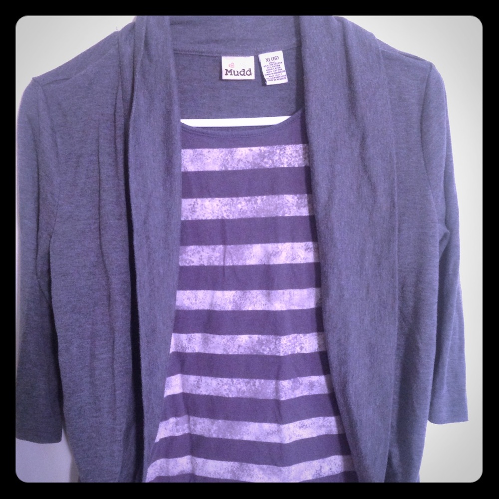 Faux Cardigan/Shirt Combo