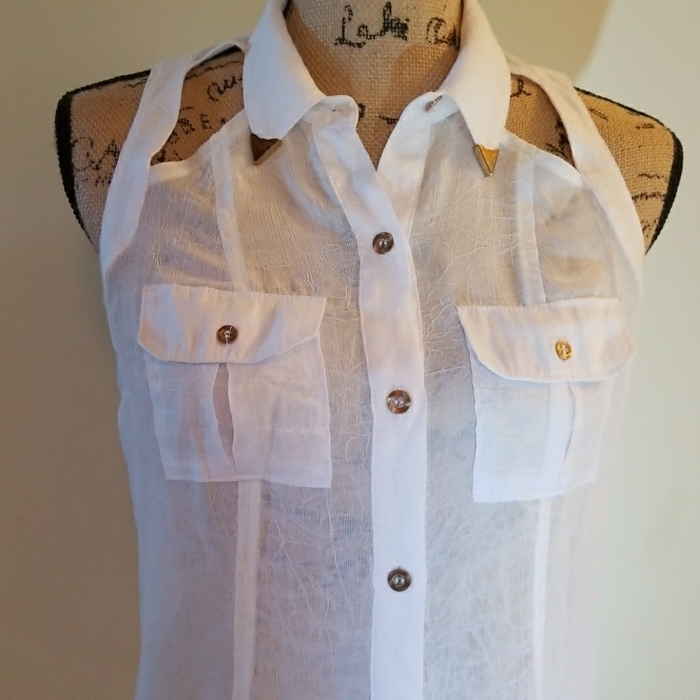 2b bebe white tank blouse - Picture 2 of 5