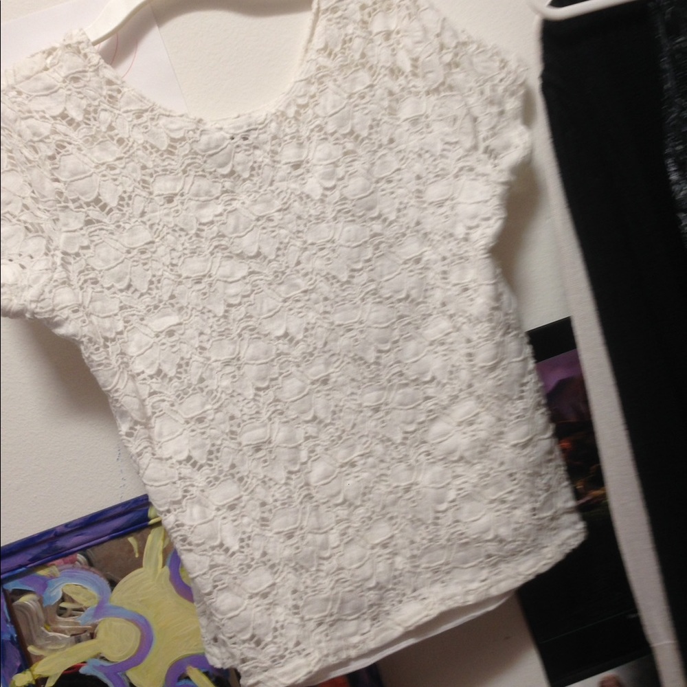 White Lace Crop Top