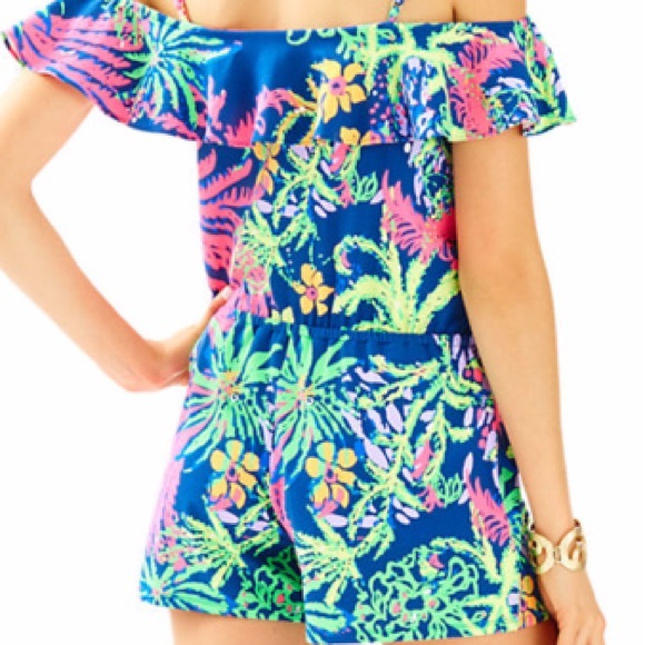 Lilly Pulitzer Klea Romper In Indigo All a Glow - Picture 2 of 6