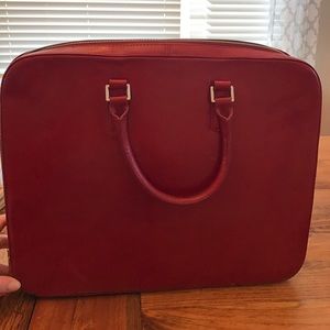 Ruby Red Leather Hobo laptop bag/briefcase