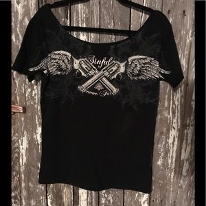 SINFUL by AFFLICTION Scoop Neck TShirt