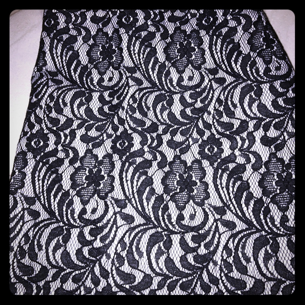 Lane Bryant Black and White Lace Skirt