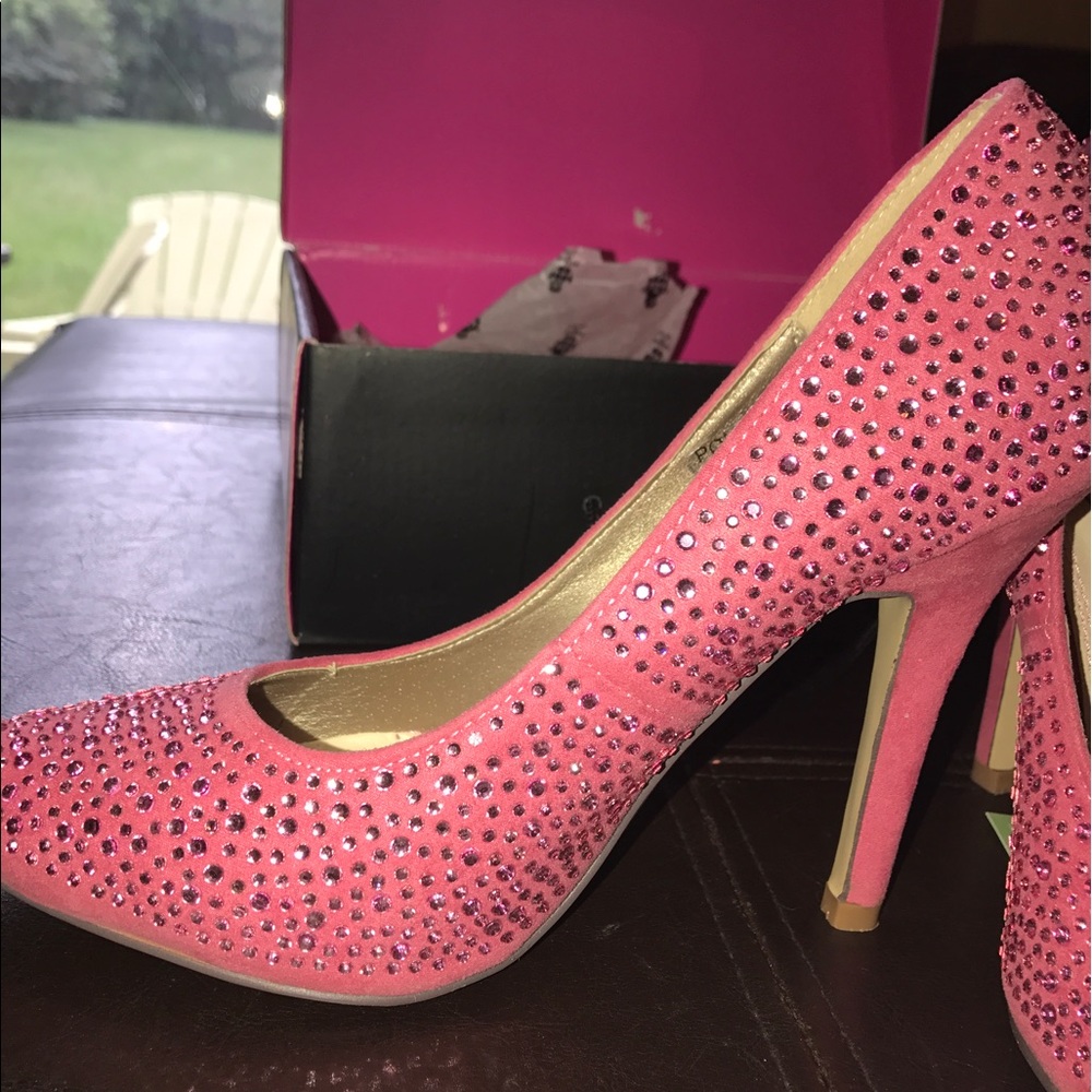 Pink rhinestone heels-size 8.5
