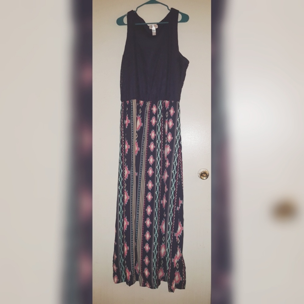 Tribal Pattern Maxi Dress 3X
