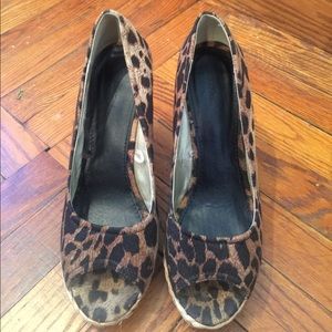 Express Leopard Print Wedges