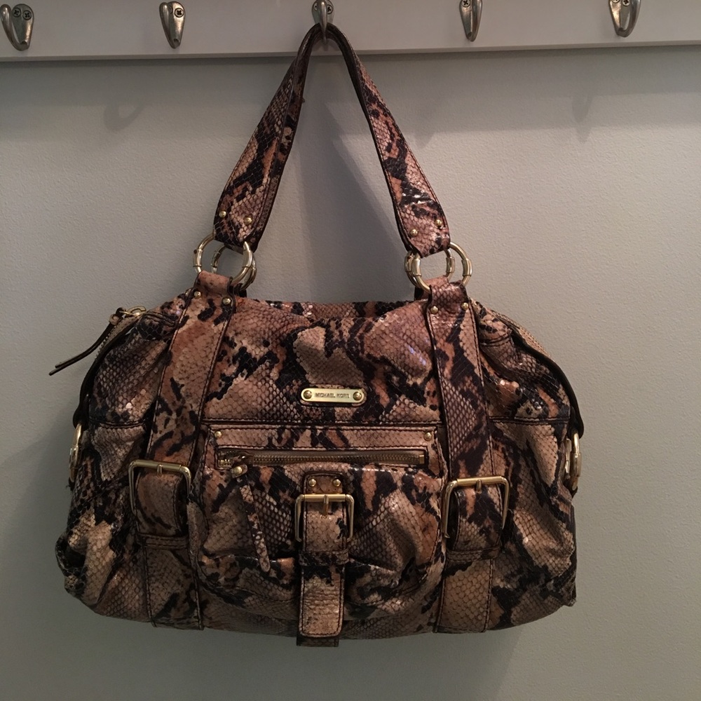 Michael Kors Brown Python Leather Shoulder Bag - image 1