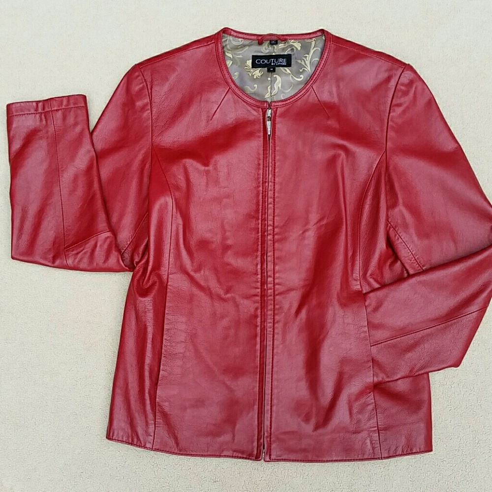 Classic Red Leather Jacket