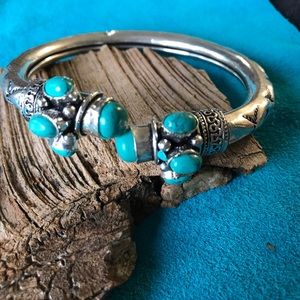 Sterling Silver Bracelet, Natural Turquoise. New.