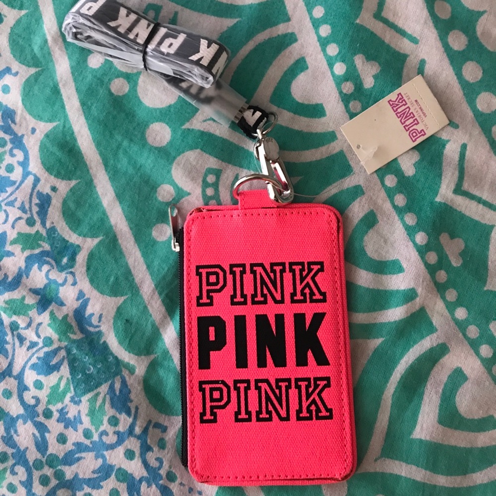 NWT  PINK lanyard wallet