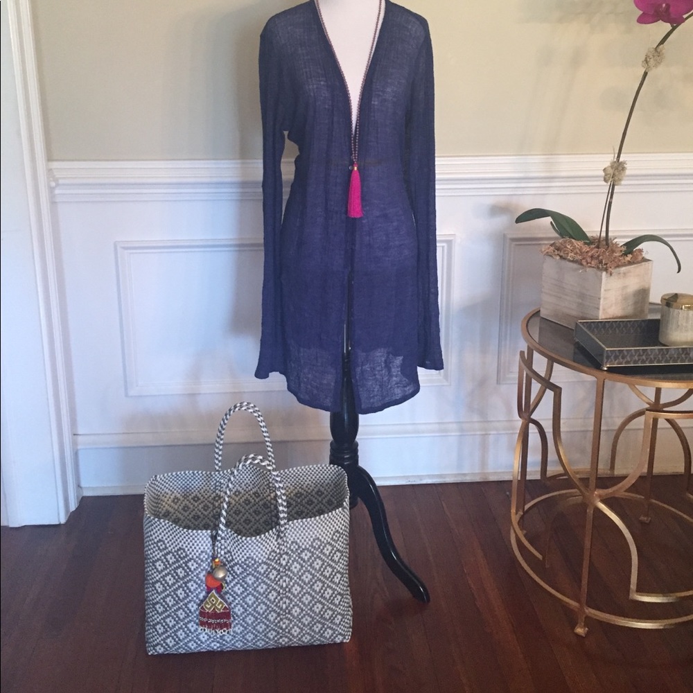Eileen Fisher semi-sheer cardigan.
