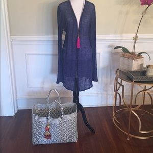 Eileen Fisher semi-sheer cardigan.