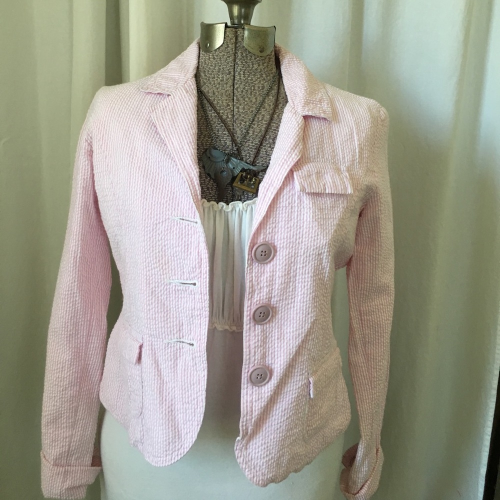 Pink/white fully lined jacket