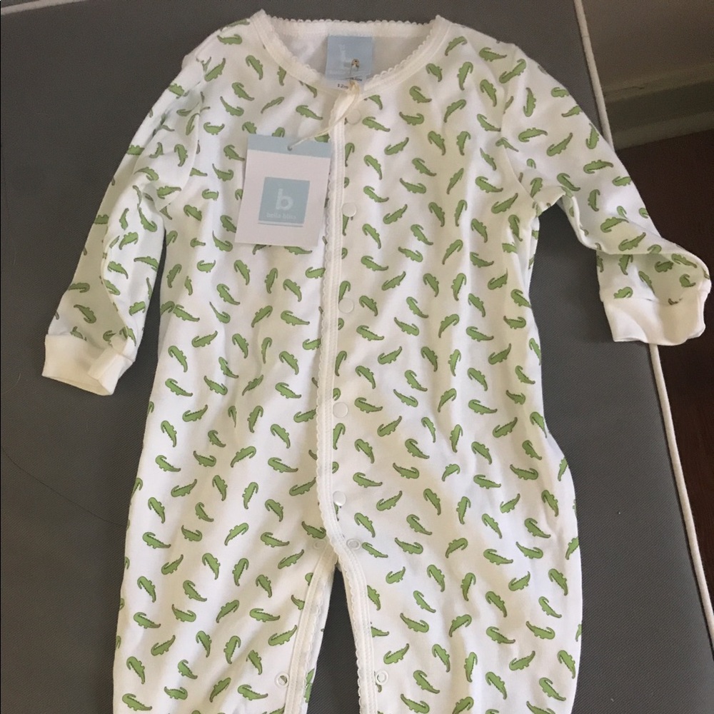Bella Bliss Alligator Footie Footie Outfit 12M