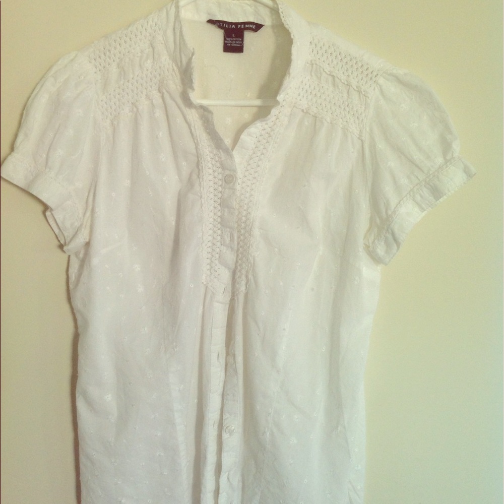 Vintage 80s white blouse