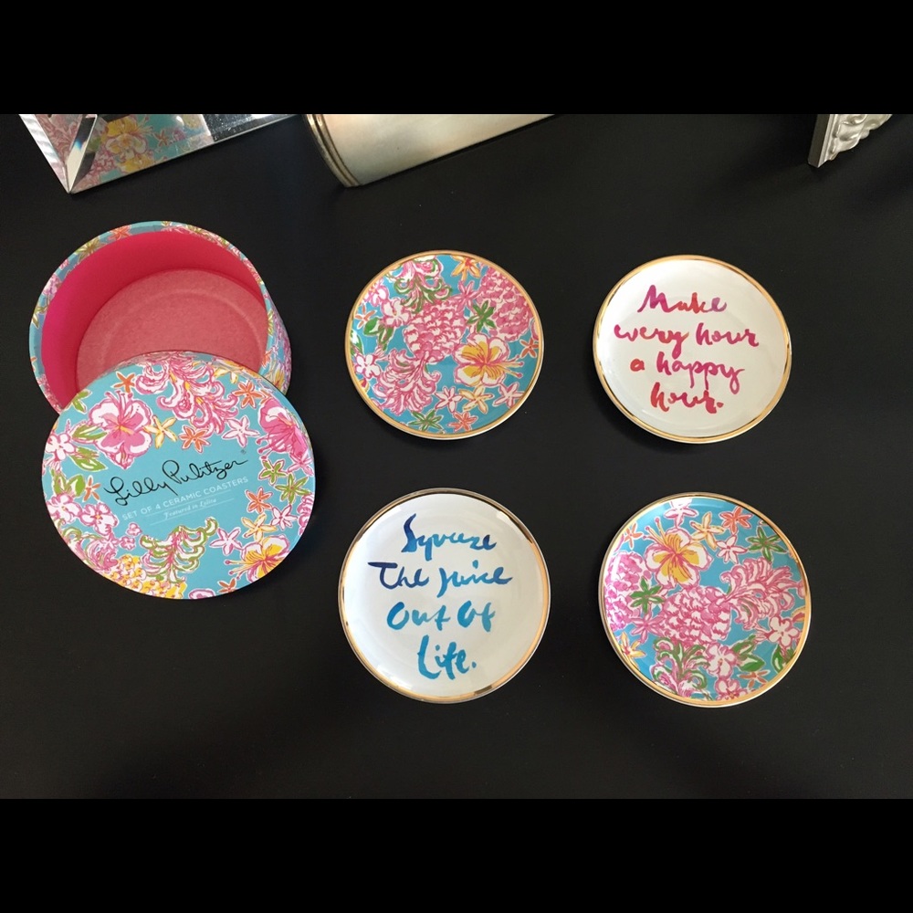 Never used ceramic Lilly Pulitzer coasters