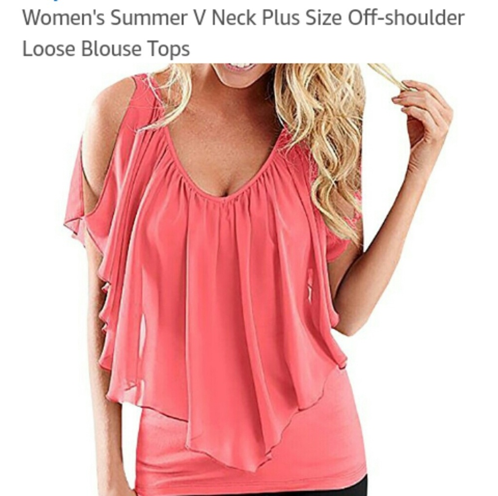 V -neck cold shoulder top