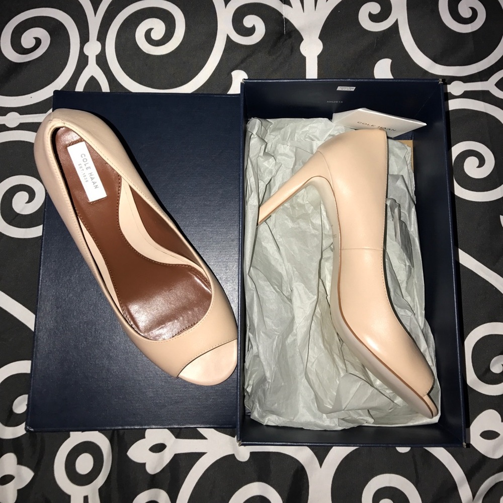 New Cole Haan Fair Haven OT Pump Nude Leather