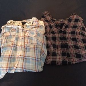 Set of two Front Tie Sheer Button Down