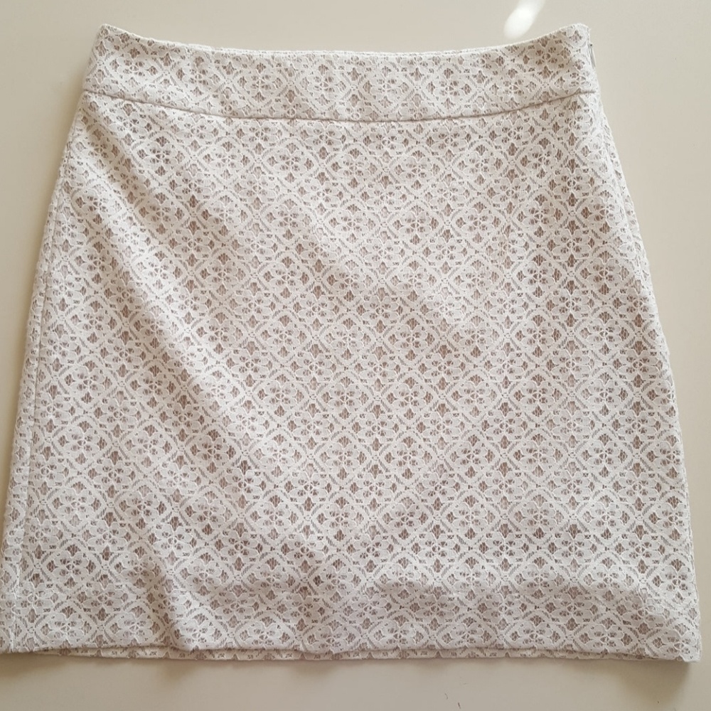 LOFT Cream Lace Skirt