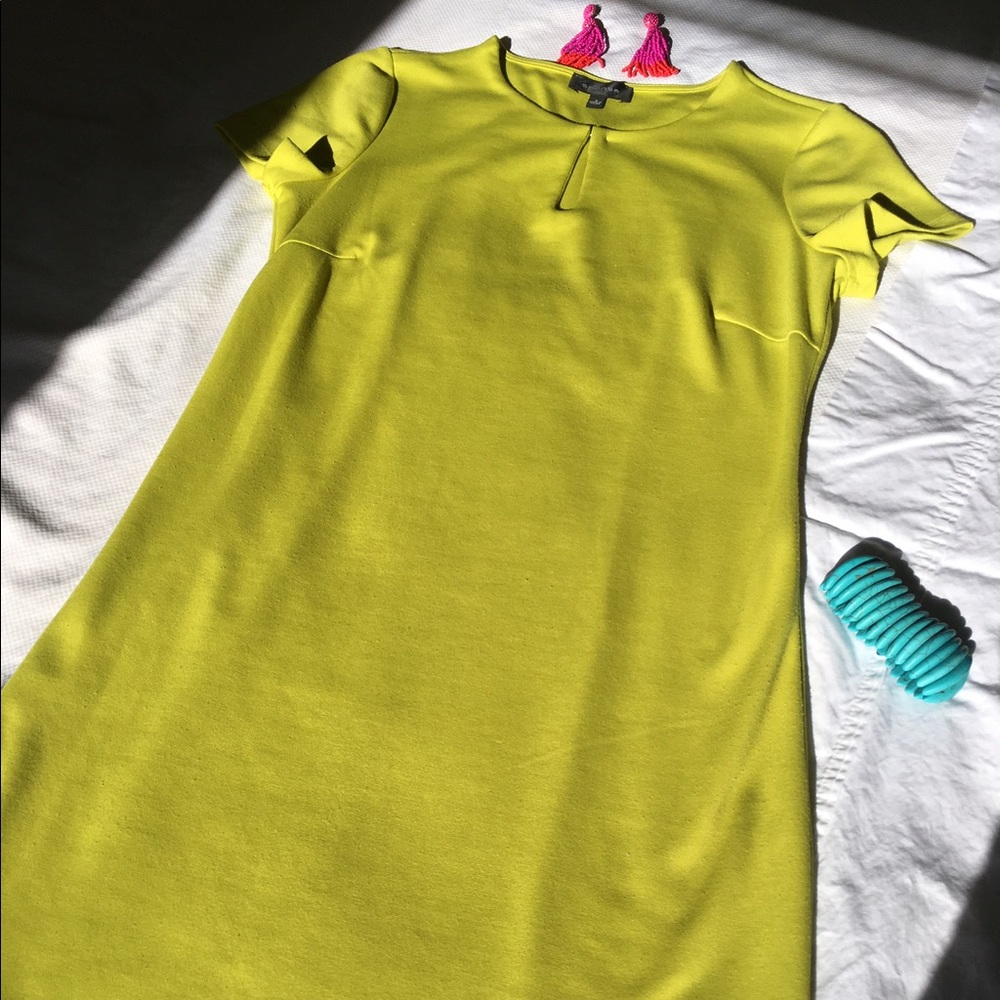 Laser Cut Neon Green/Yellow Dress