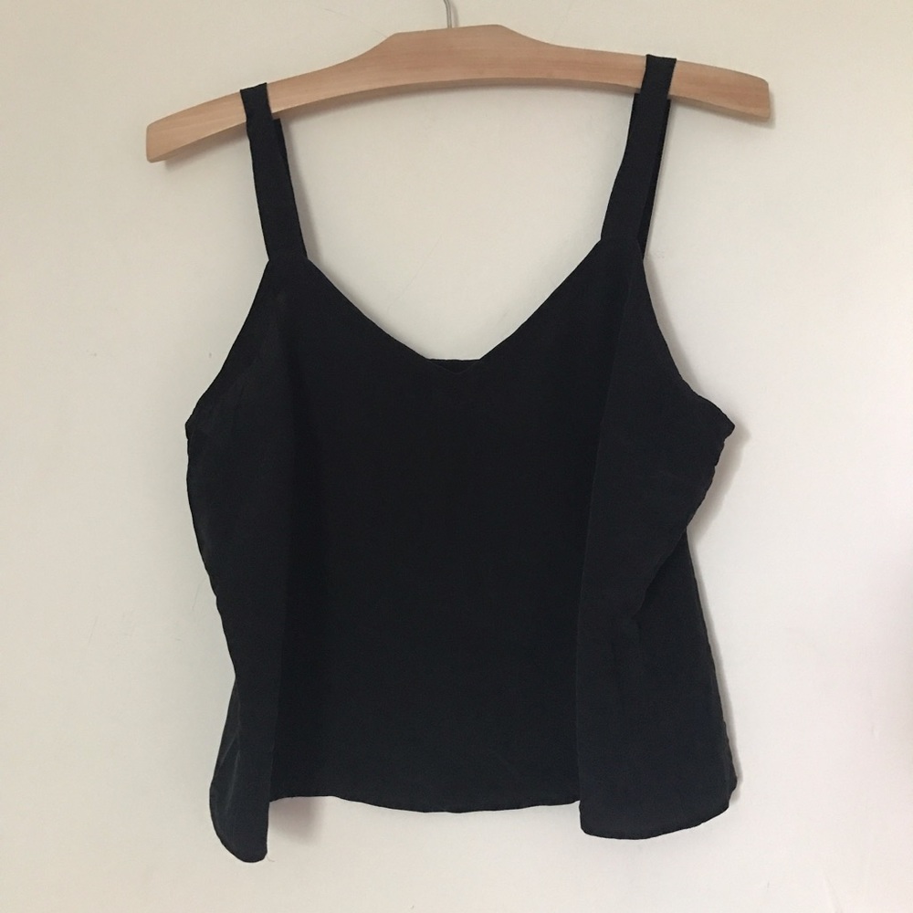 100% Silk black crop top