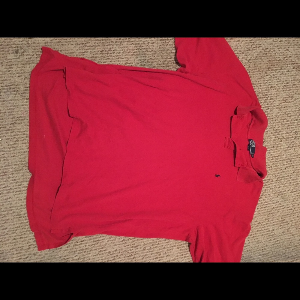 Red Polo men's collared shirt
