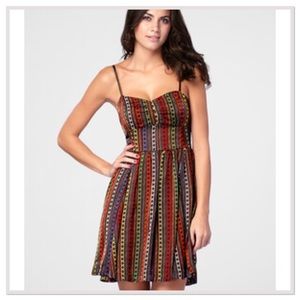BB Dakota Ruby Tapestry Stripe Charmeuse Dress
