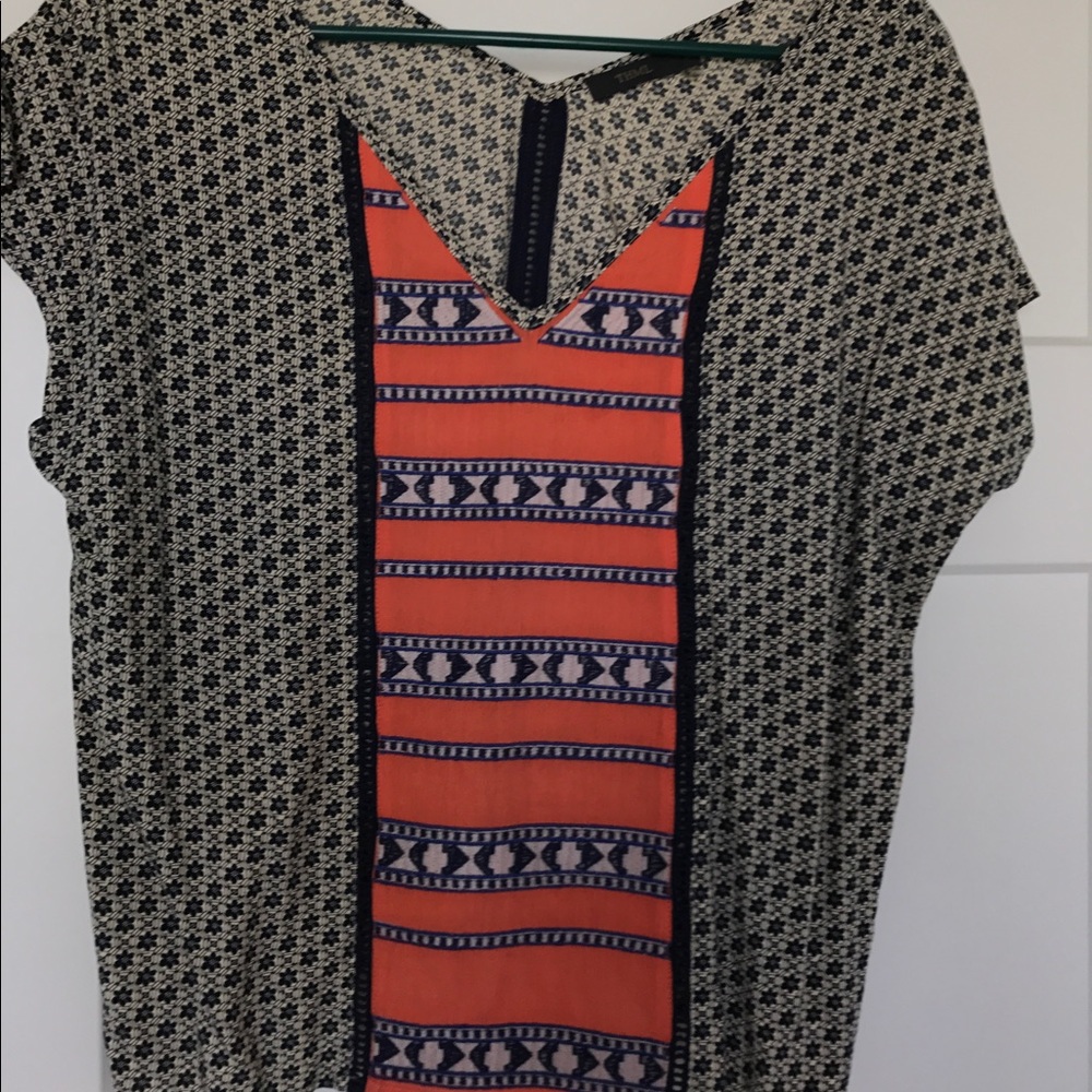 Flowy mixed print blouse