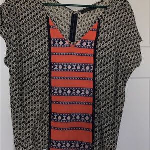 Flowy mixed print blouse