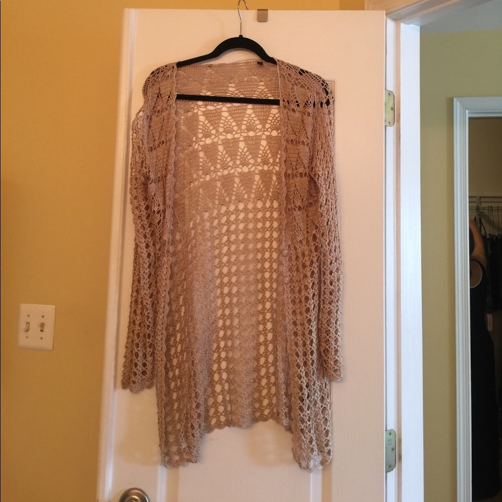 Tan cardigan from Calvin Klein